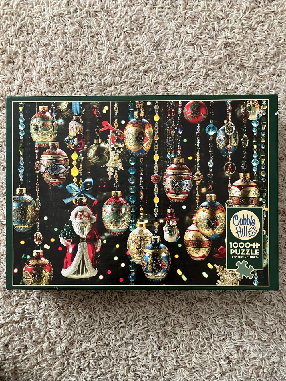 {unopened} Cobble Hill “Christmas Ornaments” 1000 piece puzzle